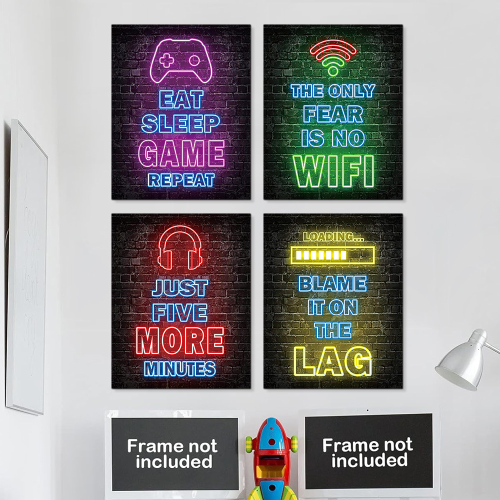 Background Retro Gaming - Adesivo Murale Stile Astratto Retrò con