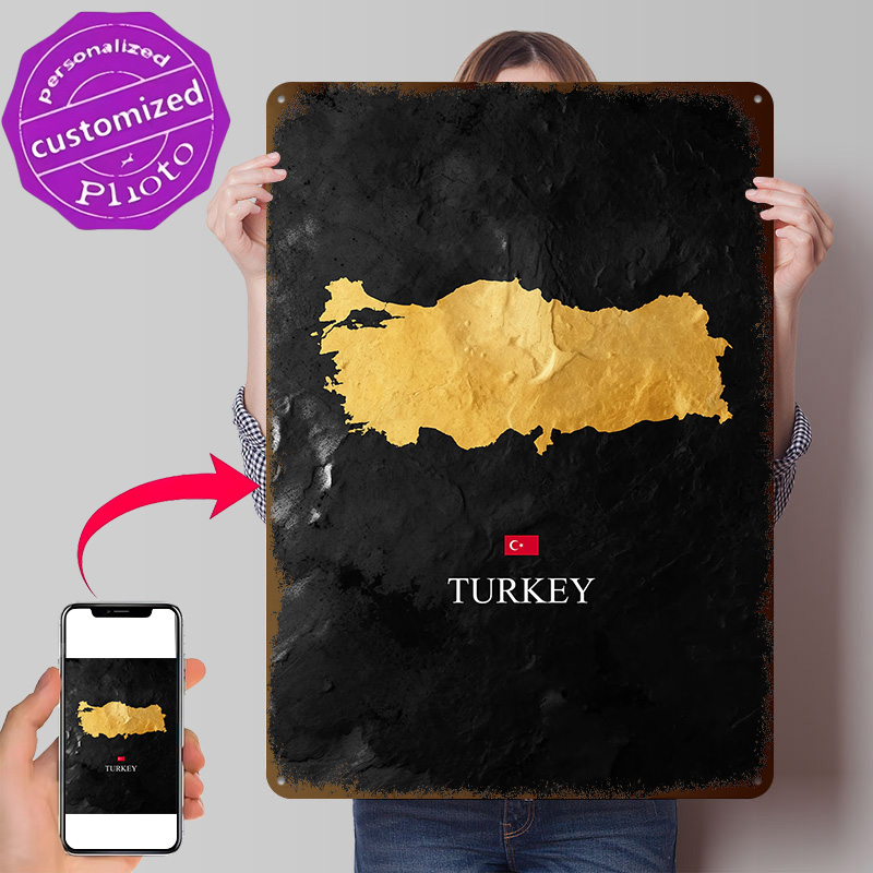Background Retro Gaming - Poster Mappa della Turchia Dorata su