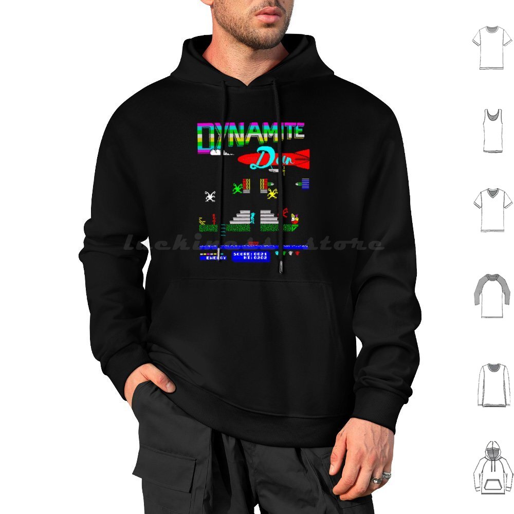 Retro Gaming Juegos - Mod.10 Felpa con Cappuccio Arcade Dynamite