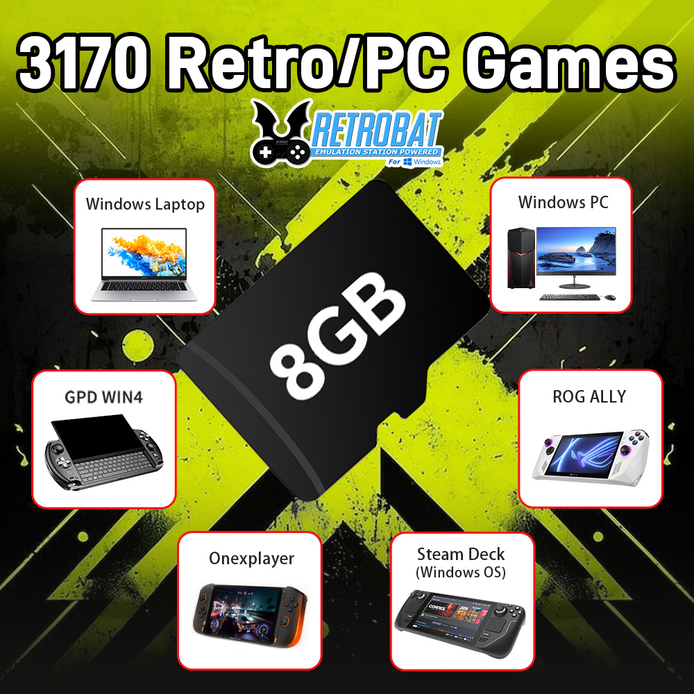 Retro Gaming App - Scheda TF di gioco da 8