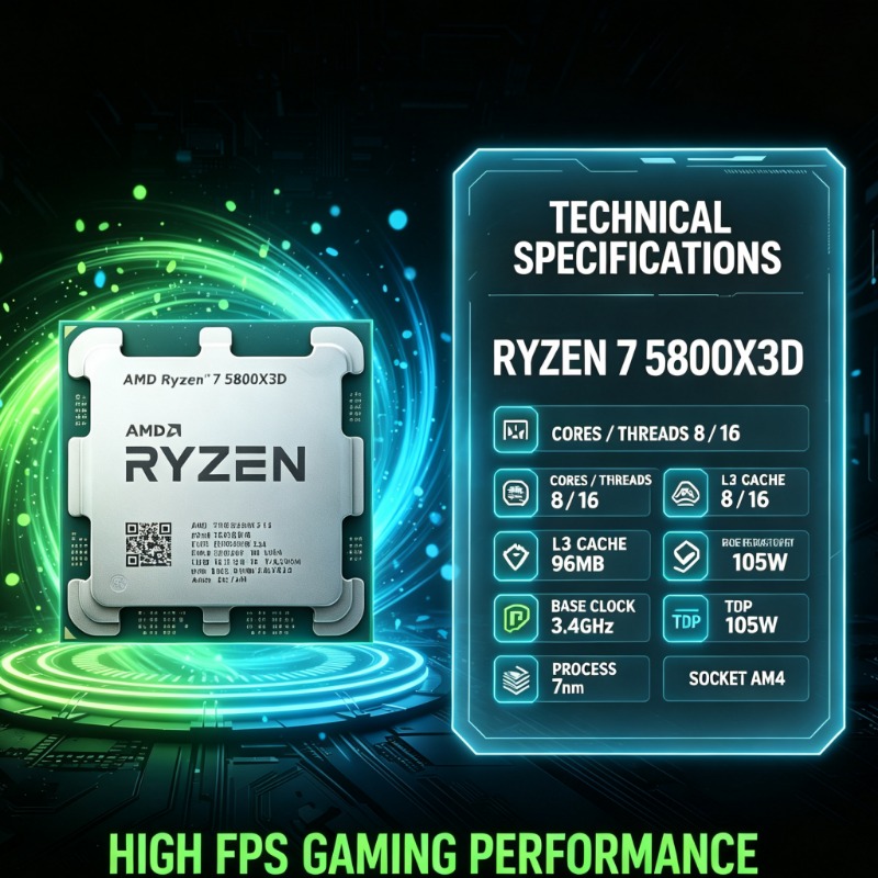 Amd Cpu Ryzen 7 - Processore Gaming AMD Ryzen 7 5800X3D