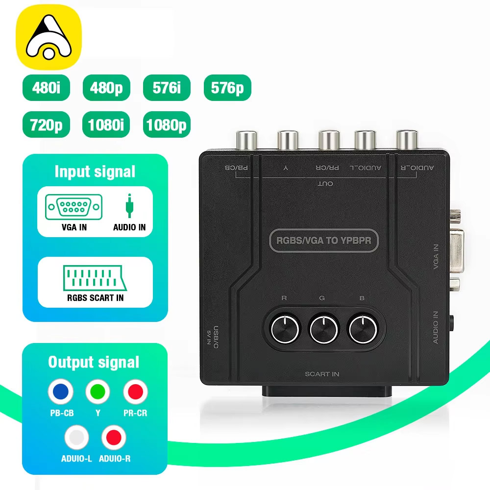 Retro Gaming Handheld - Convertitore da RGBS VGA a Componente